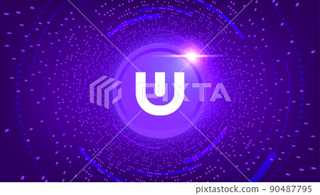 Ultra (UOS) coin cryptocurrency concept banner background. Ultra (UOS) coin cryptocurrency concept banner background. 90487795