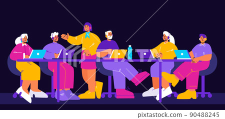 People work in call center, support service 90488245