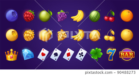 Icons for gambling slot machine in casino Icons for gambling slot machine in casino 90488273