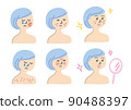Women before and after suffering from rough skin 90488397