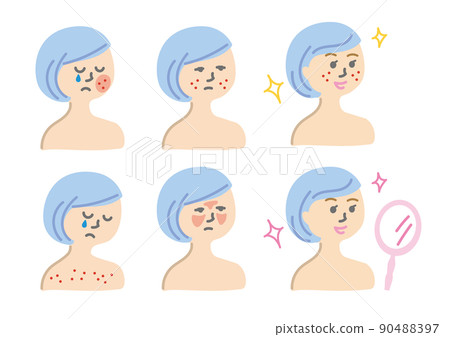 Women before and after suffering from rough skin Women before and after suffering from rough skin 90488397