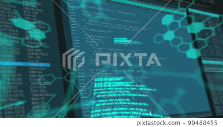 Image of shapes over data processing - Stock Illustration [90488455 ...