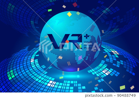 Elements for VR, VRP, digital tech earth, perspective space, cyan tech effect 90488749