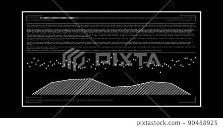 Image of data processing on computer screen over black background Image of data processing on computer screen over black background 90488925