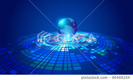 Space starry sky, San-Ii digital earth, digital mass composition world network big data abstract concept background 90489284