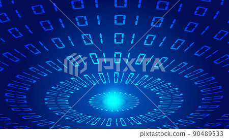 01 numbers composition glowing abstract background with perspective space 90489533