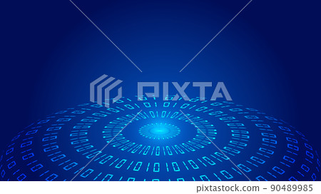Network rotating platform big data abstract background composed of 01 numbers 90489985