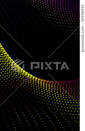 金色3D顆粒科技感抽象背景 90490442