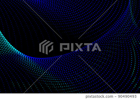 Dark blue 3D particle technology abstract background Dark blue 3D particle technology abstract background 90490493
