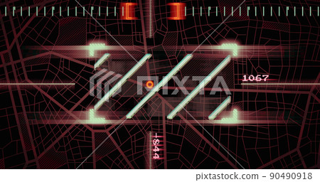 Image of lines with markers and numbers changing over networks in background 90490918