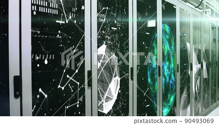 Image of networks of connections over computer servers Image of networks of connections over computer servers 90493069