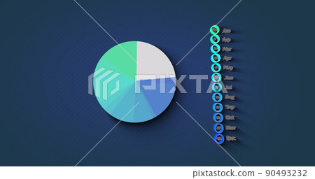 Image of pie chart and months on navy background Image of pie chart and months on navy background 90493232