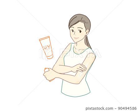 A woman who applies sunscreen A woman who applies sunscreen 90494586