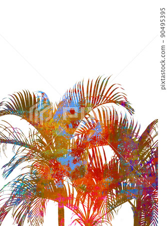 藝術棕櫚樹剪影,植物背景圖像 藝術棕櫚樹剪影,植物背景圖像 90495395