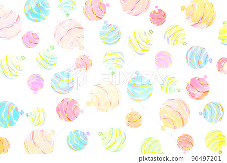 帶有水彩溜溜球圖案的夏日賀卡明信片 90497201