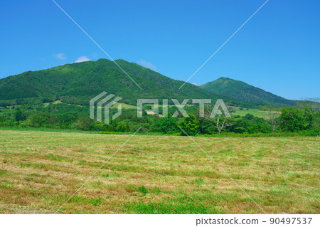 Hiruzen Plateau, Kami Hiruzen and Nakahiruzen 4 in early summer Maniwa City, Okayama Prefecture 90497537