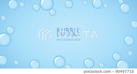 blue soap bubble border isolated on white background 90497718
