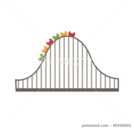 Coaster Roller Attraction of Amusement Park Icon 90498008