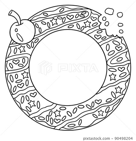 Donut Isolated Coloring Page for Kids Donut Isolated Coloring Page for Kids 90498204