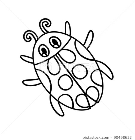 Ladybug Coloring Page Isolated for Kids Ladybug Coloring Page Isolated for Kids 90498632