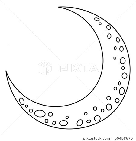 Crescent Moon Isolated Coloring Page for Kids Crescent Moon Isolated Coloring Page for Kids 90498679