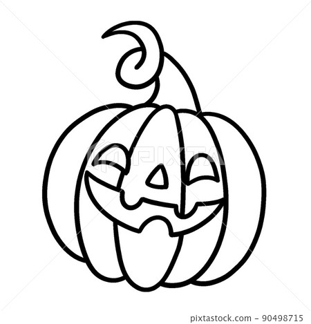 Pumpkin Halloween Isolated Coloring Page for Kids 90498715