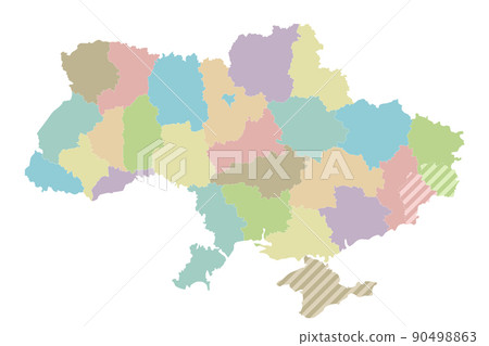 Blank map of Ukraine with regions, administrative divisions and territories claimed by Russia. Editable and clearly labeled layers. Blank map of Ukraine with regions, administrative divisions and territories claimed by Russia. Editable and clearly labeled layers. 90498863