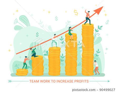 Teamwork to Increase Profits People with Money Teamwork to Increase Profits People with Money 90499027
