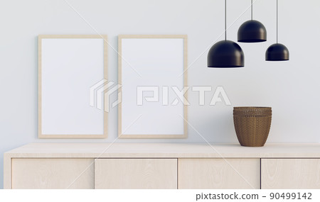 photo frame mock up in minimal room 90499142