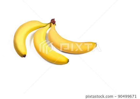 Ripe yellow bananas on a white background Ripe yellow bananas on a white background 90499671