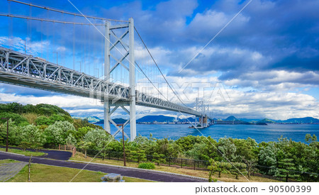 Seto Bridge in Spring from Yoshima (Sakaide City, Kagawa Prefecture) 90500399