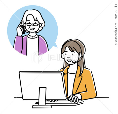 一位接線員女性與一位資深女性通電話的簡單說明 90502014