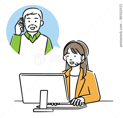 接線員女人與老人通電話的簡單說明 90502015