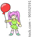 有一個紅色氣球的女孩 90502591