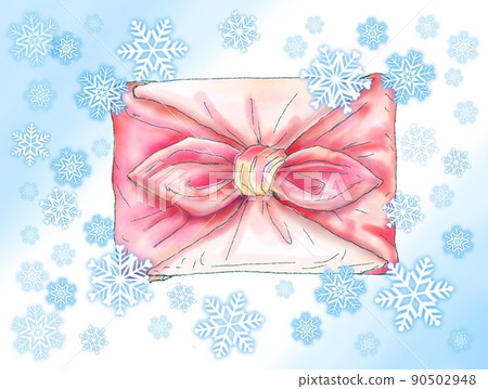 Furoshiki_Snowflake_Red Furoshiki_Background color available 90502948