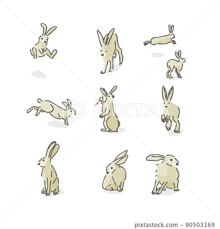 Stylish rabbit (illustration icon) 90503169