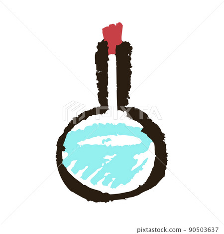 Icon in hand draw style. Drawing with wax crayons, children's creativity 90503637