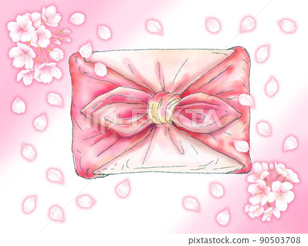 Furoshiki_Sakura_Background color available 90503708