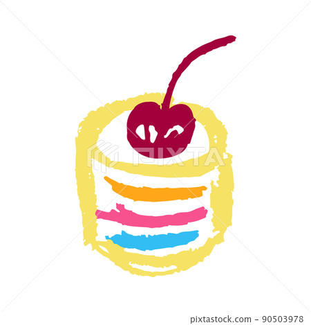 Icon in hand draw style. Drawing with wax crayons, children's creativity Icon in hand draw style. Drawing with wax crayons, children's creativity 90503978