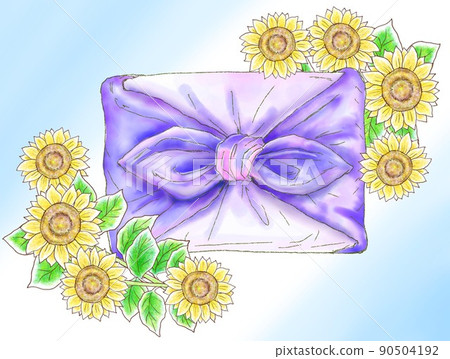 包袱皮_向日葵_紫色包袱皮_背景色可選 90504192