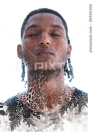A paintography portrait of young African American man A paintography portrait of young African American man 90504309