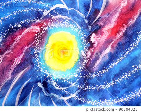 abstract sea ocean wave, sun universe watercolor painting abstract sea ocean wave, sun universe watercolor painting 90504323
