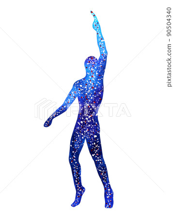 human raise hand up power energy pose, abstract universe sky star body watercolor painting hand drawing human raise hand up power energy pose, abstract universe sky star body watercolor painting hand drawing 90504340