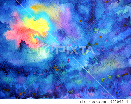 abstract artwork yellow red light sun moon on dark blue sky night watercolor painting illustration background hand drawn abstract artwork yellow red light sun moon on dark blue sky night watercolor painting illustration background hand drawn 90504344