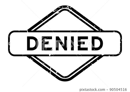 Grunge black denied word rubber seal stamp on white background 90504516