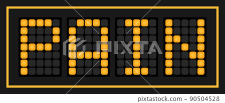 Orange color led banner in word pain on black background 90504528
