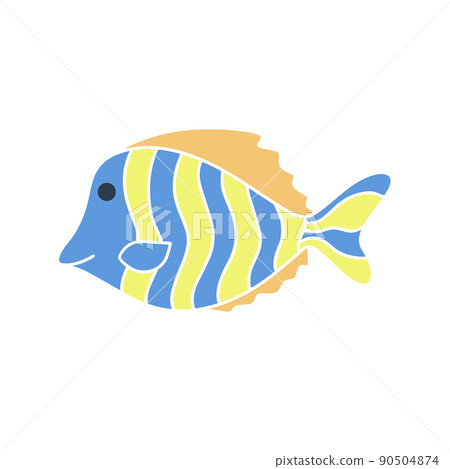 Cute striped fish baby character isolated vector illustration 90504874
