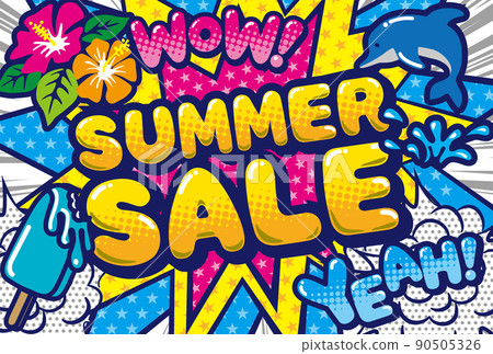 美式漫畫風格夏季特賣插畫素材 90505326