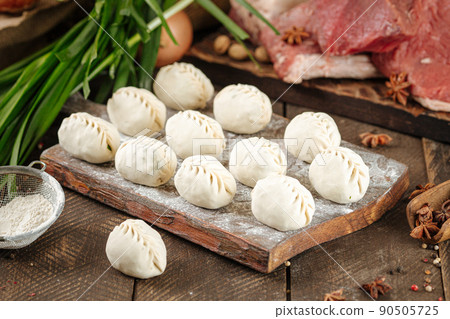 Semi finished manti dumplings Semi finished manti dumplings 90505725