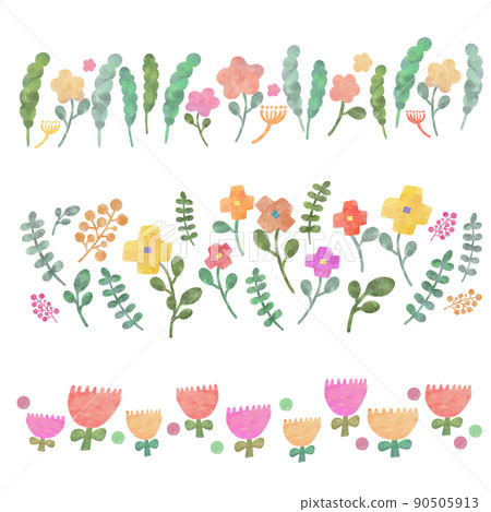 花和葉的手寫風格插圖 花和葉的手寫風格插圖 90505913